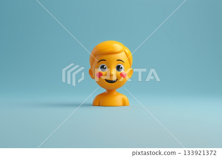 黄色卡通人物微笑形象 133921372