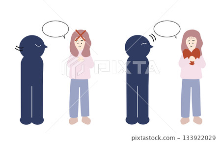 Women who are self-deprecating and whose opinions are not listened to, and women who have strong self-esteem and are respected. 133922029