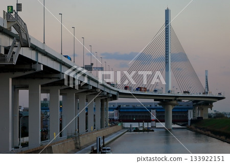 首都高速公路葛飾豎琴橋 133922151