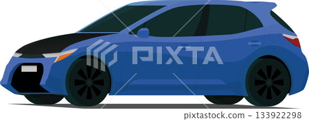 Sports hatchback angled front side view 133922298