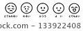 Hand-drawn cute icon set | Facial expressions, emotions, 5-point rating | Monochrome 133922408
