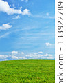 北海道夏日藍天與清新綠草甸風光 133922789