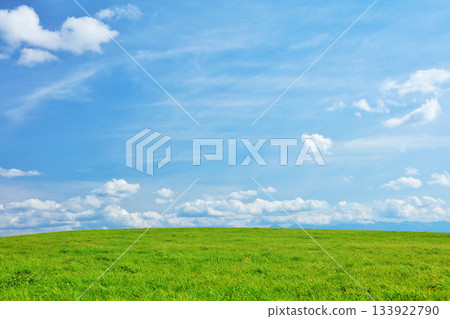 北海道夏日藍天與清新綠草甸風光 北海道夏日藍天與清新綠草甸風光 133922790
