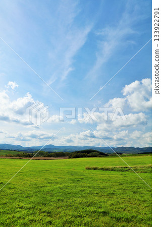 Hokkaido summer blue sky and Biei landscape Hokkaido summer blue sky and Biei landscape 133922791