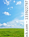 北海道夏日藍天與清新綠草甸風光 133922797
