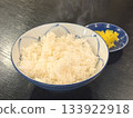 Japanese hot rice and pickled radish 133922918