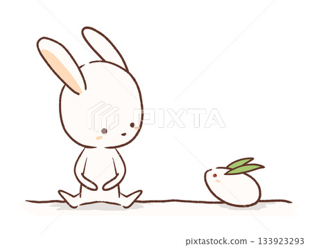 Snow rabbit and bunny illustration Snow rabbit and bunny illustration 133923293