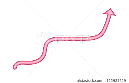 Pink Curved Upward Arrow Graphic for Growth, Progress, and Direction Indicators Pink Curved Upward Arrow Graphic for Growth, Progress, and Direction Indicators 133923329