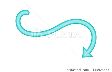 Turquoise Wavy Downward Arrow Graphic for Direction and Flow Design Turquoise Wavy Downward Arrow Graphic for Direction and Flow Design 133923333