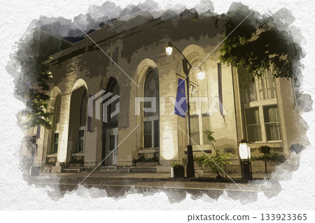 Watercolor style Matsumoto Harmonie Bien, former Dai-Ichi Kangyo Bank Matsumoto branch, Matsumoto City, Nagano Prefecture 133923365