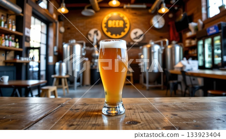 An inviting interior of a brewery An inviting interior of a brewery 133923404