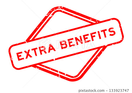 Grunge red extra benefits word rubber seal stamp on white background Grunge red extra benefits word rubber seal stamp on white background 133923747