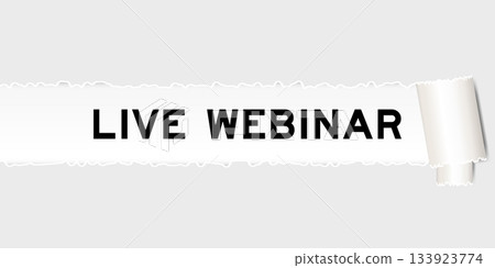 Ripped gray paper background that have word live webinar under torn part Ripped gray paper background that have word live webinar under torn part 133923774