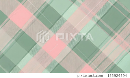 Pink and pale green diagonal checkered background 133924594