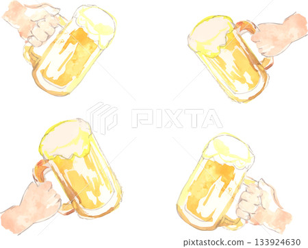 啤酒祝酒插畫(向量圖) 啤酒祝酒插畫(向量圖) 133924630