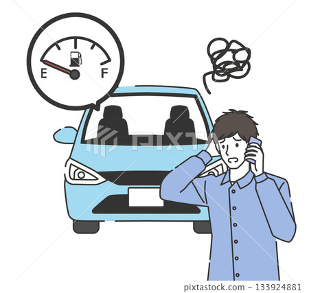 一名司機因車輛燃油耗盡而呼救。 一名司機因車輛燃油耗盡而呼救。 133924881