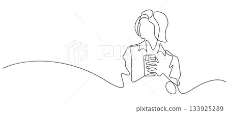 woman using phone looking sideway photoshoot pose one line drawing woman using phone looking sideway photoshoot pose one line drawing 133925289