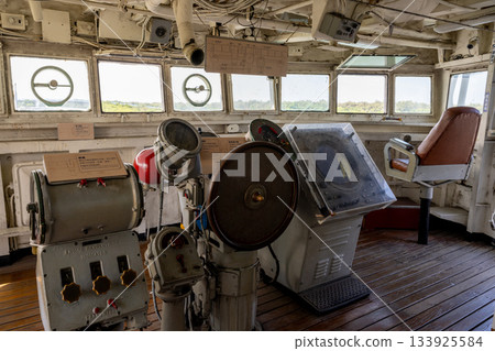 Tainan, Taiwan – June 30, 2025: An aerial view of military aircraft on display at the Anping Deyang Naval Park. 133925584