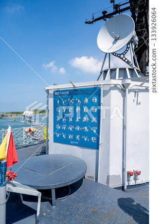 Tainan, Taiwan – June 30, 2025: An aerial view of military aircraft on display at the Anping Deyang Naval Park. Tainan, Taiwan – June 30, 2025: An aerial view of military aircraft on display at the Anping Deyang Naval Park. 133926064