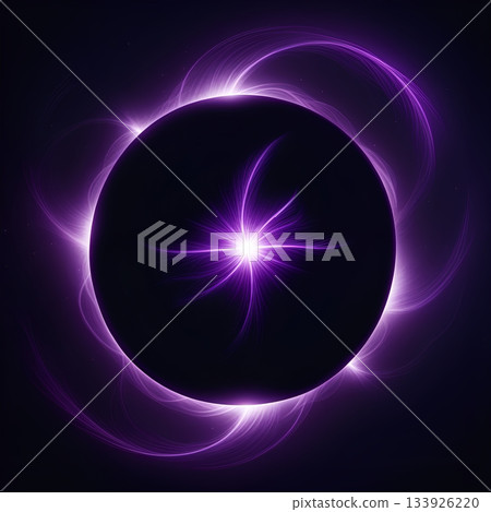 Stunning cosmic eclipse with vibrant purple light, perfect for space, science, or technology themed projects, creating a magical and dreamy atmosphere Stunning cosmic eclipse with vibrant purple light, perfect for space, science, or technology themed projects, creating a magical and dreamy atmosphere 133926220