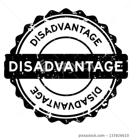 Grunge black disadvantage word round rubber seal stamp on white background Grunge black disadvantage word round rubber seal stamp on white background 133926610
