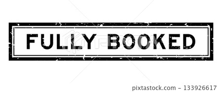 Grunge black fully booked word square rubber seal stamp on white bacckground Grunge black fully booked word square rubber seal stamp on white bacckground 133926617
