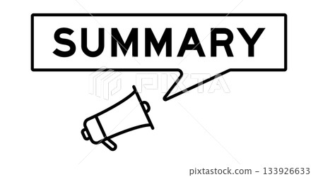 Megaphone icon with speech bubble in word summary on white background Megaphone icon with speech bubble in word summary on white background 133926633