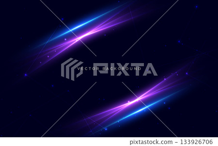 Frame blue and pink light neon glowing with sparkling on dark blue background. Frame blue and pink light neon glowing with sparkling on dark blue background. 133926706