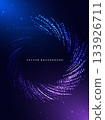 Abstract neon blue and purple ligh glowing dot pattern on dark background. 133926711