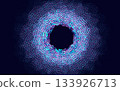 Abstract dot blue and purple overlapping on dark background. 133926713