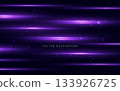 Abstrct beam purple horizontal with light effect on dark background. 133926725