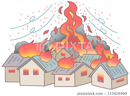 火災事故示意圖－火、火柱、火旋風、火焰 133926999