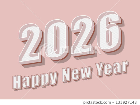 Happy new year text 2026 with peach color design Happy new year text 2026 with peach color design 133927148
