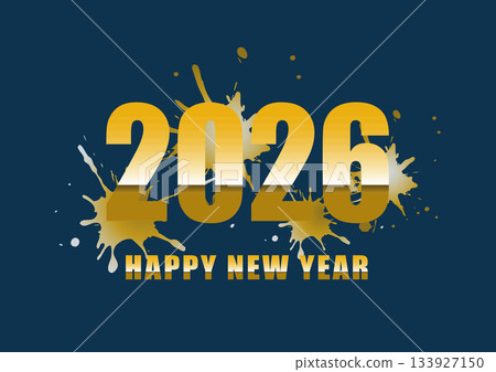 Happy new year 2026 with text design Happy new year 2026 with text design 133927150