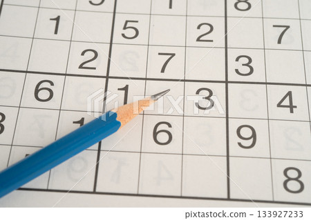 Puzzle game with pencil for practice skill. Puzzle game with pencil for practice skill. 133927233