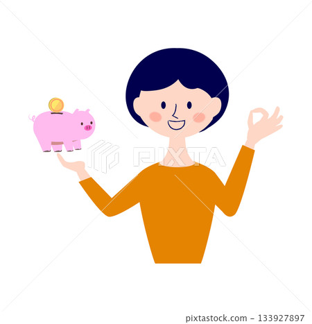 A woman who gives the OK about money A woman who gives the OK about money 133927897