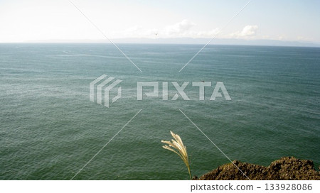 View of the Sea of Japan from the observation deck of Cape Kakuda Lighthouse 133928086