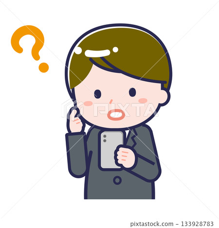 一名正在使用智慧型手機的男性“上班族” 一名正在使用智慧型手機的男性“上班族” 133928783