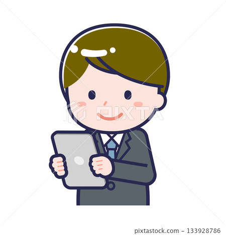 Male "office worker" using a tablet 133928786
