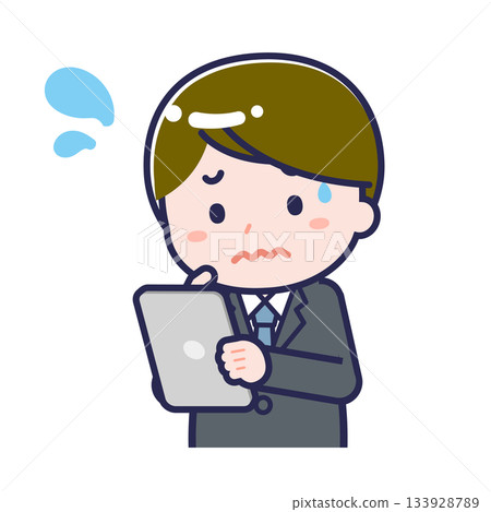 Male "office worker" using a tablet Male "office worker" using a tablet 133928789