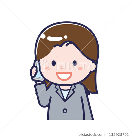 A female "office worker" using a smartphone A female "office worker" using a smartphone 133928791