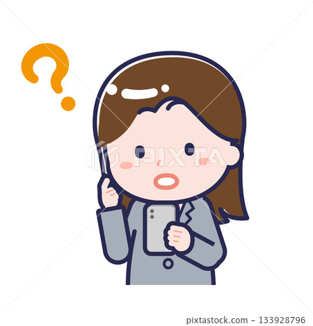 A female "office worker" using a smartphone 133928796