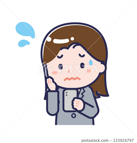 A female "office worker" using a smartphone A female "office worker" using a smartphone 133928797