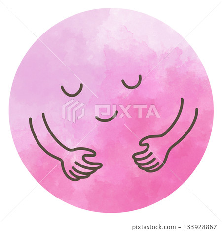 Round watercolor peace emotion material Round watercolor peace emotion material 133928867