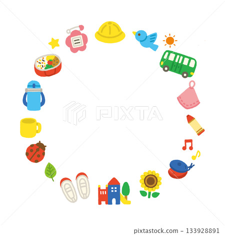 Kindergarten/Nursery School Frame Circular Handwritten Pastel Background Illustration Kindergarten/Nursery School Frame Circular Handwritten Pastel Background Illustration 133928891