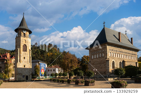 Princely Church and Stephen the Great Tower Piatra Neamt panorama view Princely Church and Stephen the Great Tower Piatra Neamt panorama view 133929259
