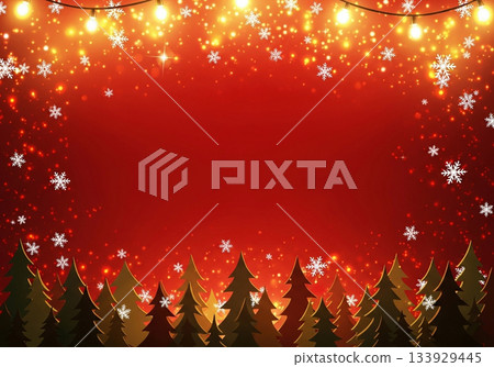 Snowflakes and Christmas image on a red background Snowflakes and Christmas image on a red background 133929445