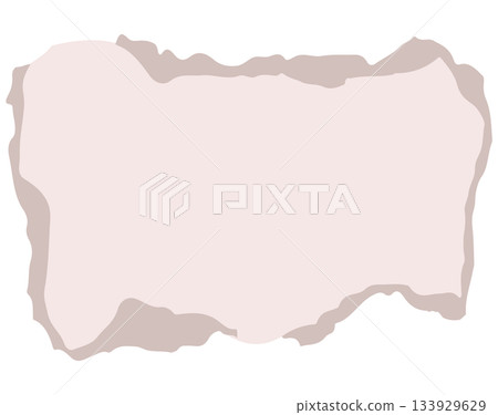 Torn Paper Piece Vector Cartoon Illustration Isolated On White Background 133929629