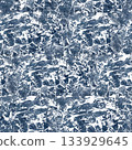 Seamless abstract ice watercolor pattern texture isolated on white. Creative background hand painted for winter design, paper and wallpaper. Arctic blue repeat design for fabric. Drawing ice. 133929645