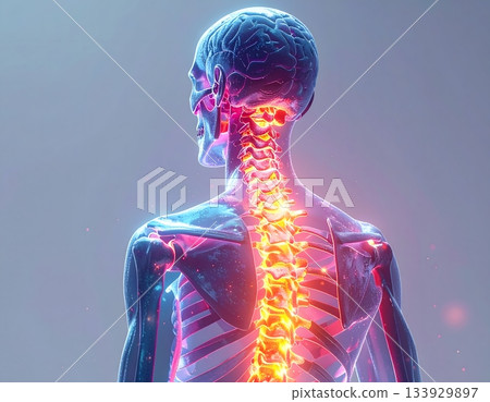 人體脊椎的3D圖形特寫 人體脊椎的3D圖形特寫 133929897